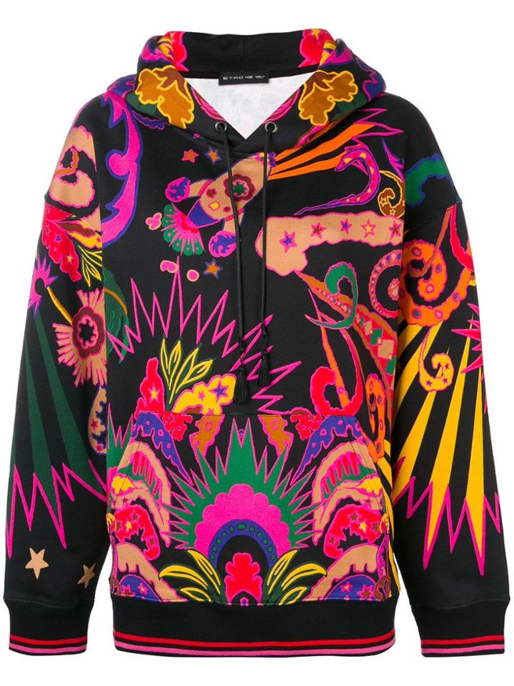 Etro Abstract Print Hoodie - Black