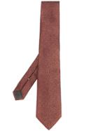 Canali Patterned Silk Tie - Red