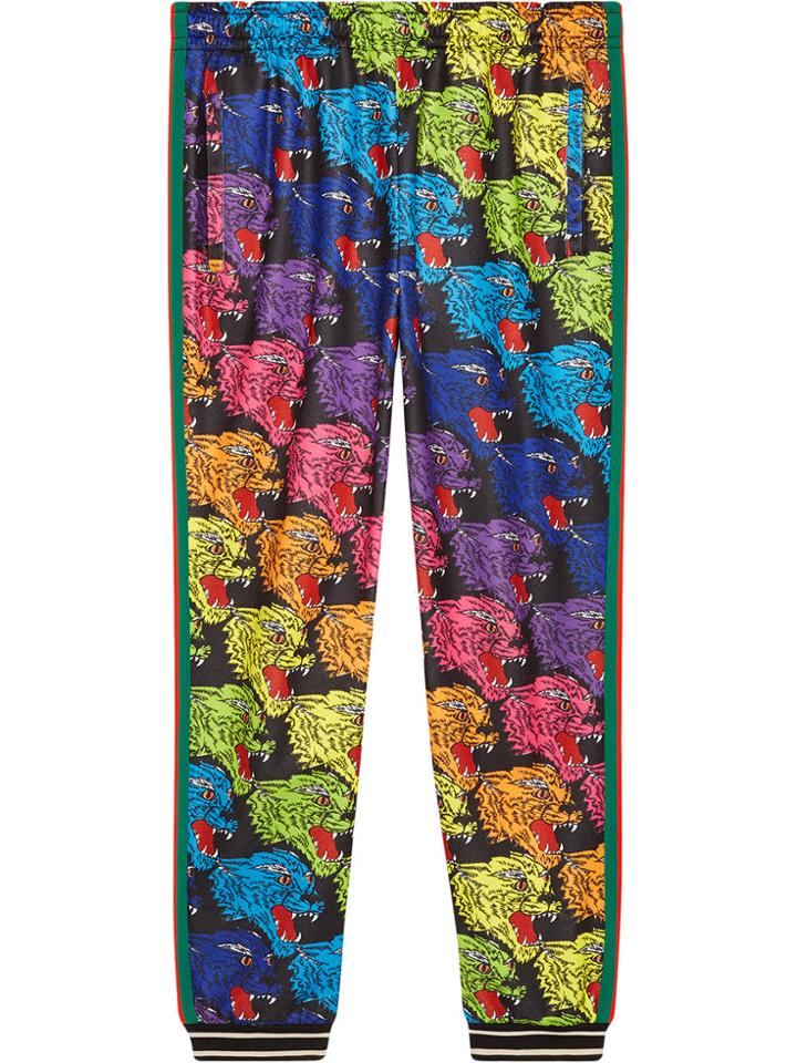 Gucci Panther Face Technical Jersey Jogging Pants - Blue