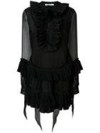 Givenchy Pleated A-line Short Dress - Black