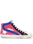 Golden Goose Distressed High Top Sneakers - Pink