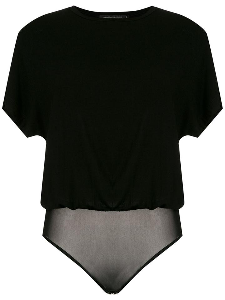 Andrea Marques Plain Bodysuit - Black