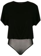 Andrea Marques Plain Bodysuit - Black
