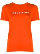 Ganni Bee Happy Print T-shirt - Yellow & Orange
