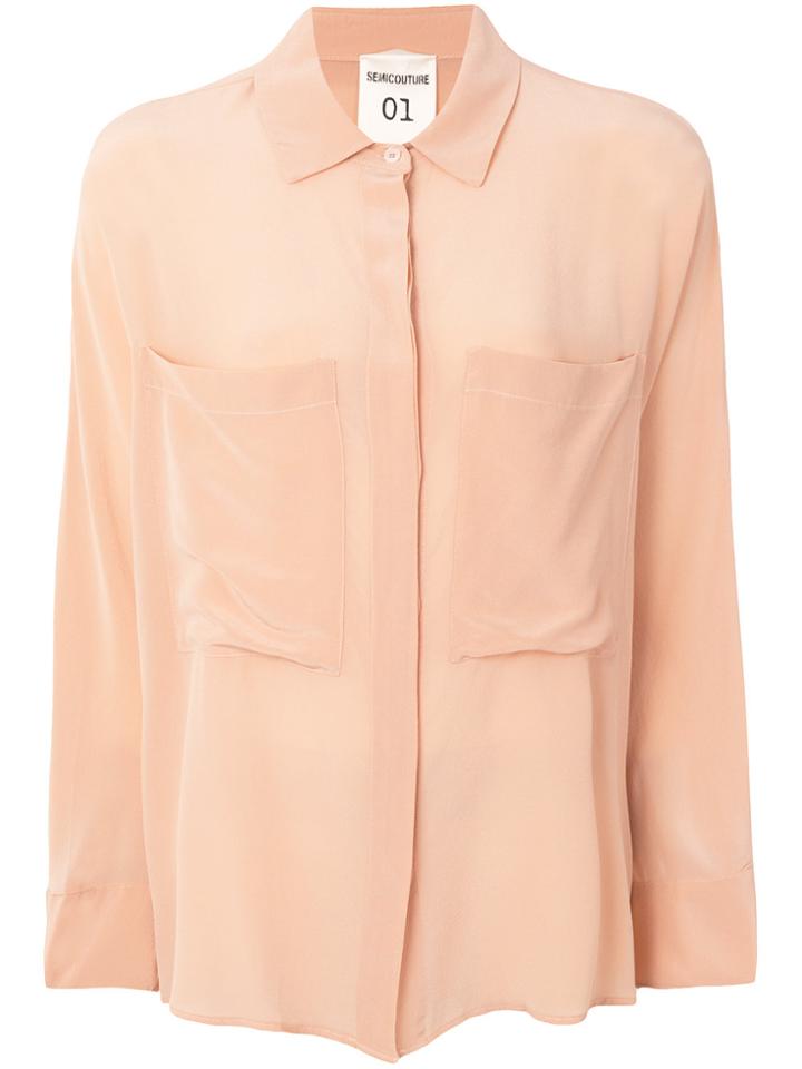 Semicouture Chest Pocket Shirt - Yellow & Orange