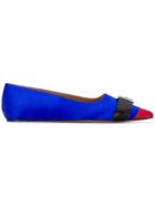 Marni Satin Pointed-toe Flats - Blue