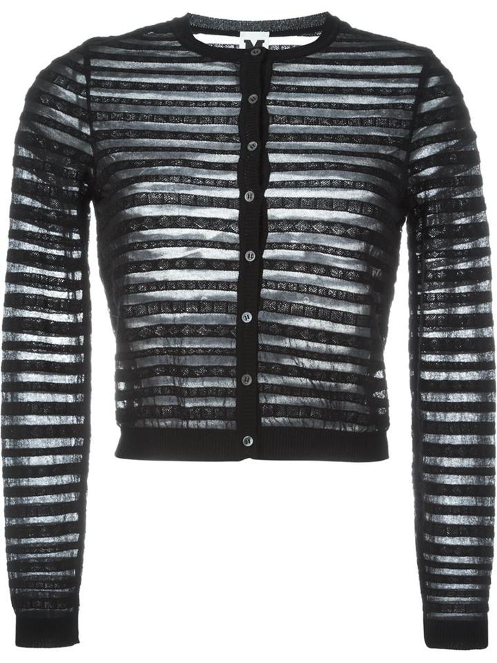 M Missoni Striped Cardigan, Women's, Size: 44, Black, Viscose/polyester/cotton/metallic Fibre