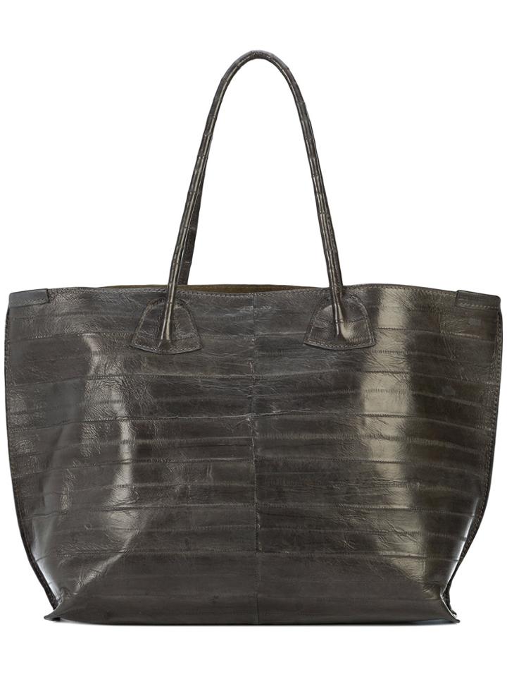 B May Embossed Tote Bag - Grey