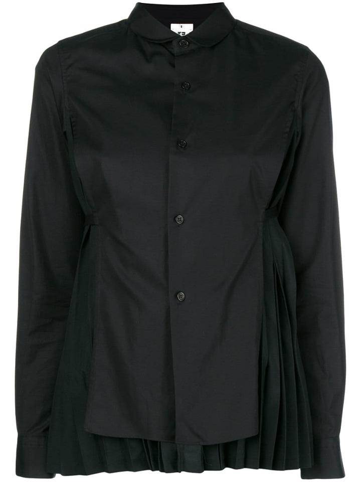 Comme Des Garçons Noir Kei Ninomiya Front-panel Pleated Shirt - Black