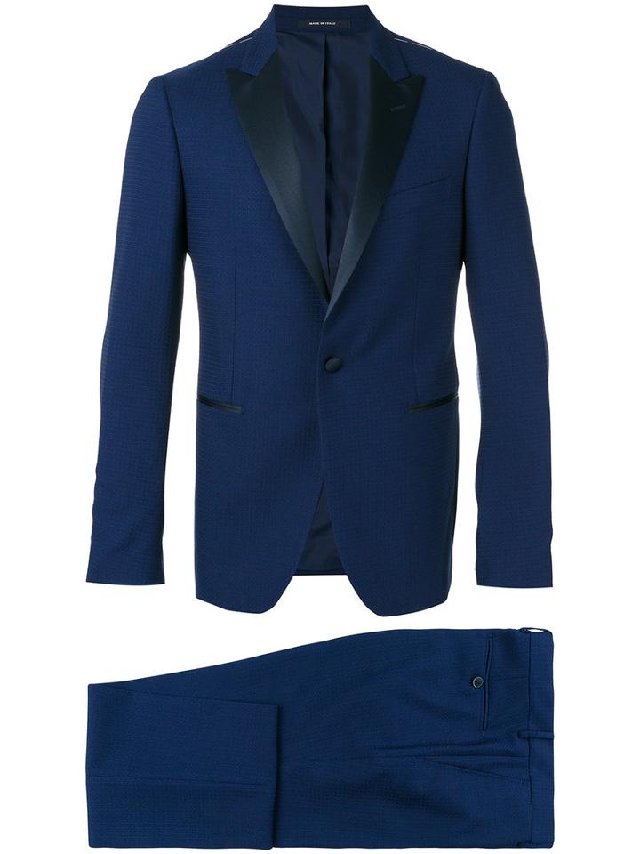 Dinner Two-piece Dinner Suit, Men's, Size: 46, Blue, Silk/cupro/wool