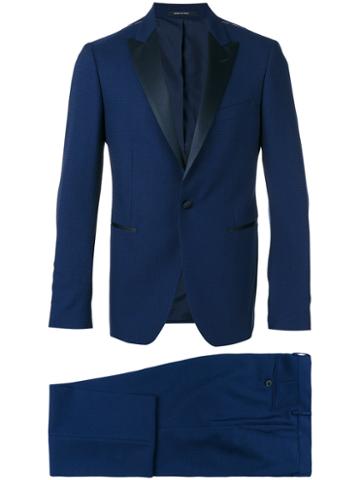 Dinner Two-piece Dinner Suit, Men's, Size: 46, Blue, Silk/cupro/wool