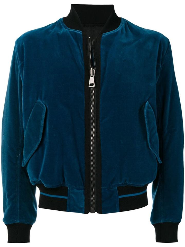 Haider Ackermann Velvet Bomber Jacket - Blue