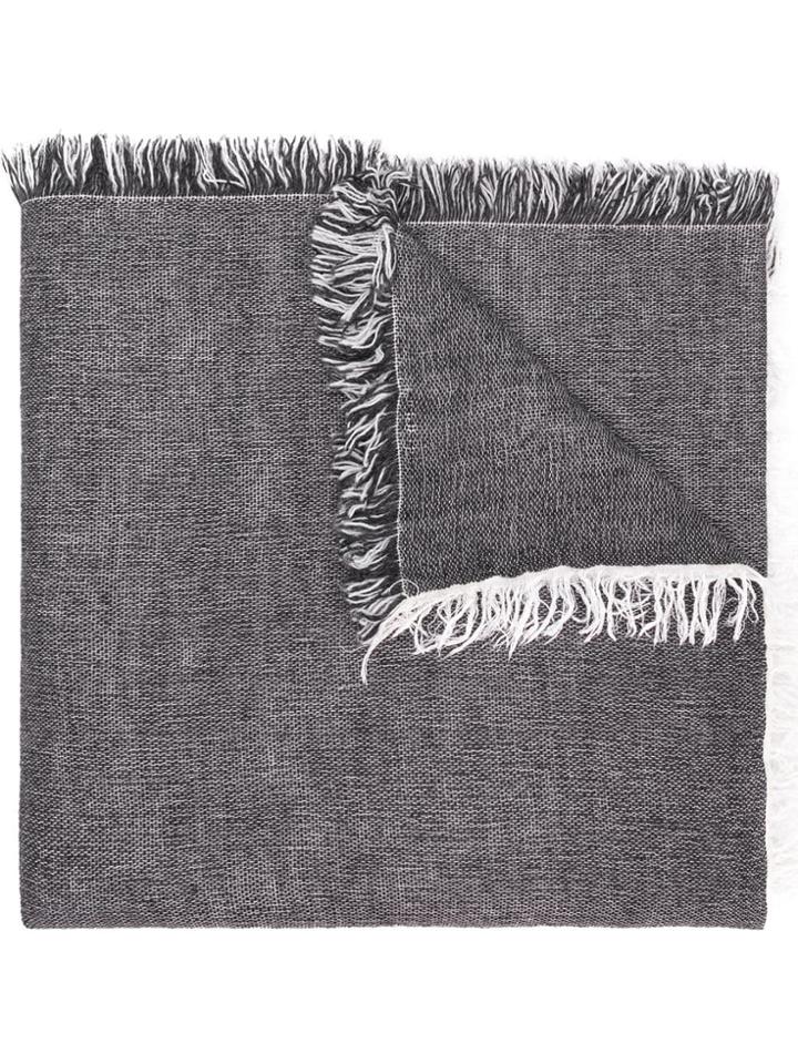 Eleventy Fringed Hem Scarf - Grey