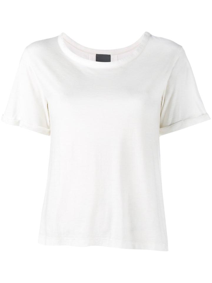 Lot78 Cashmere Side Split T-shirt - White