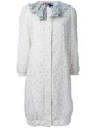 Jenny Fax Ruffle Collar Floral Print Coat
