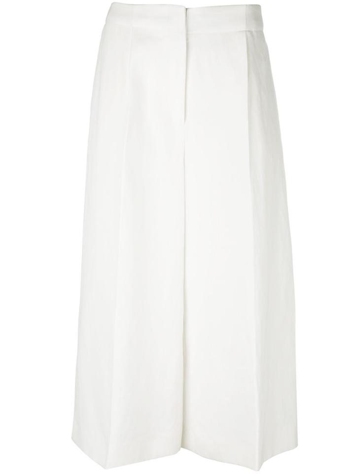 Joseph Cropped Palazzo Pants, Women's, Size: 36, White, Cotton/ramie