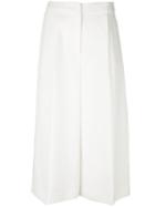 Joseph Cropped Palazzo Pants, Women's, Size: 36, White, Cotton/ramie
