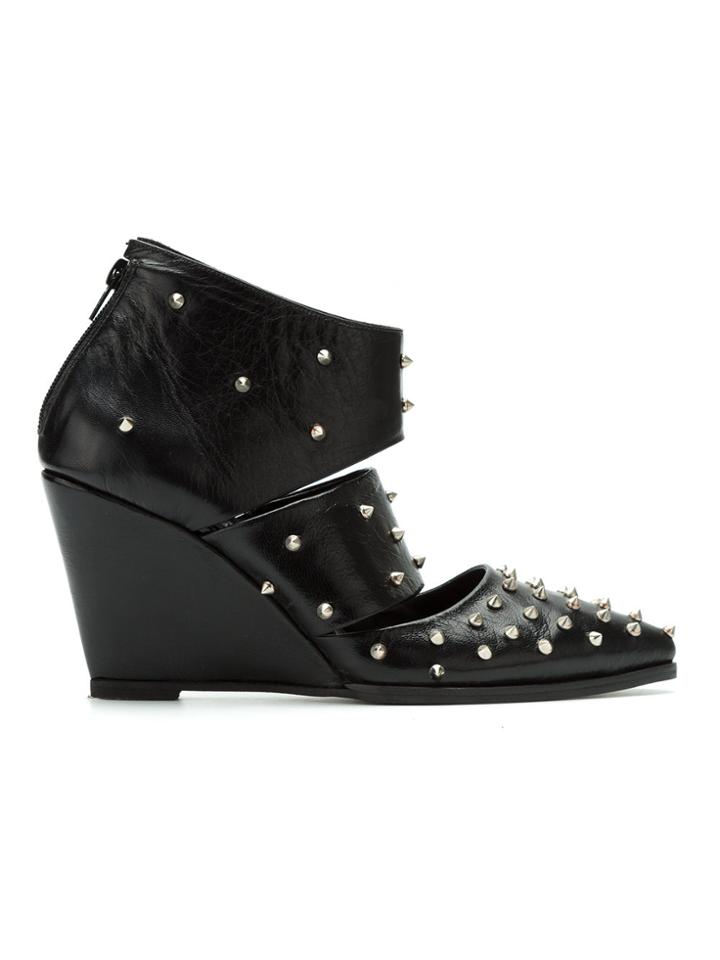 Uma Raquel Davidowicz Studded Leather Pumps - Black