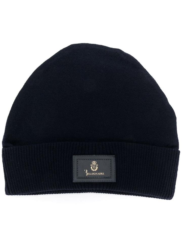 Billionaire Fine Knit Beanie Hat - Blue