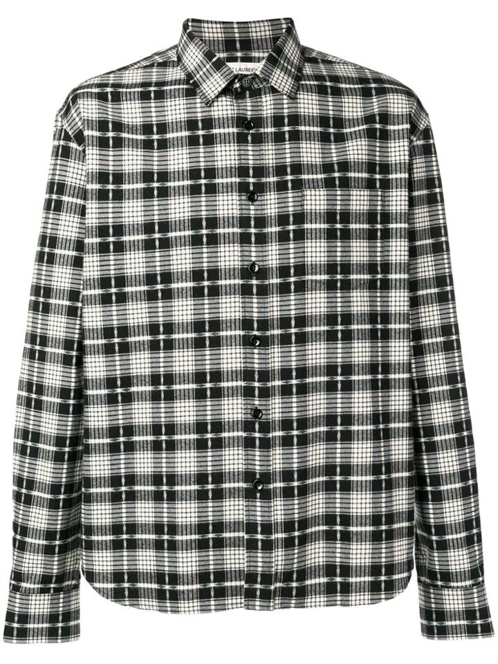 Saint Laurent Check Print Shirt - Black