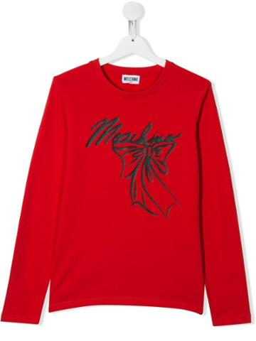 Moschino Kids Teen Ribbon Logo T-shirt - Red