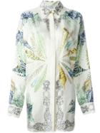Versace Collection Shell And Coral Print Shirt, Women's, Nude/neutrals, Silk