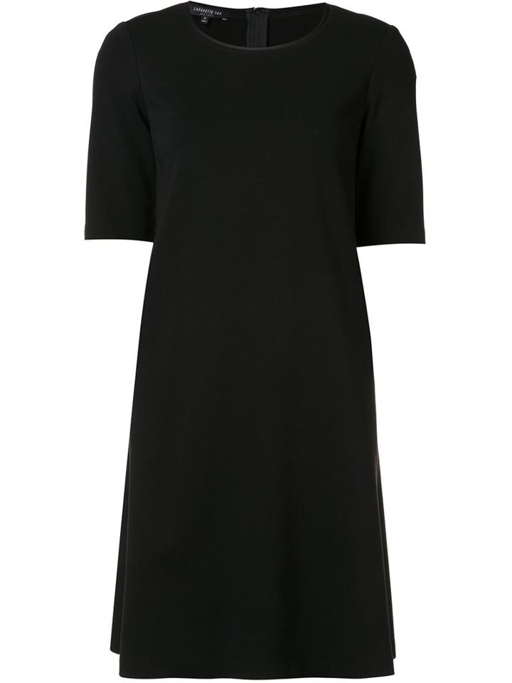 Lafayette 148 Round Neck Shortsleeved Dress, Women's, Size: Small, Black, Viscose/polyamide/spandex/elastane