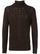Tagliatore Knitted Roll Neck Sweater - Brown