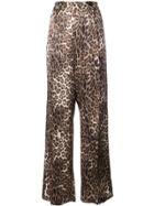 Nili Lotan Leopard Print Wide-leg Trousers - Brown
