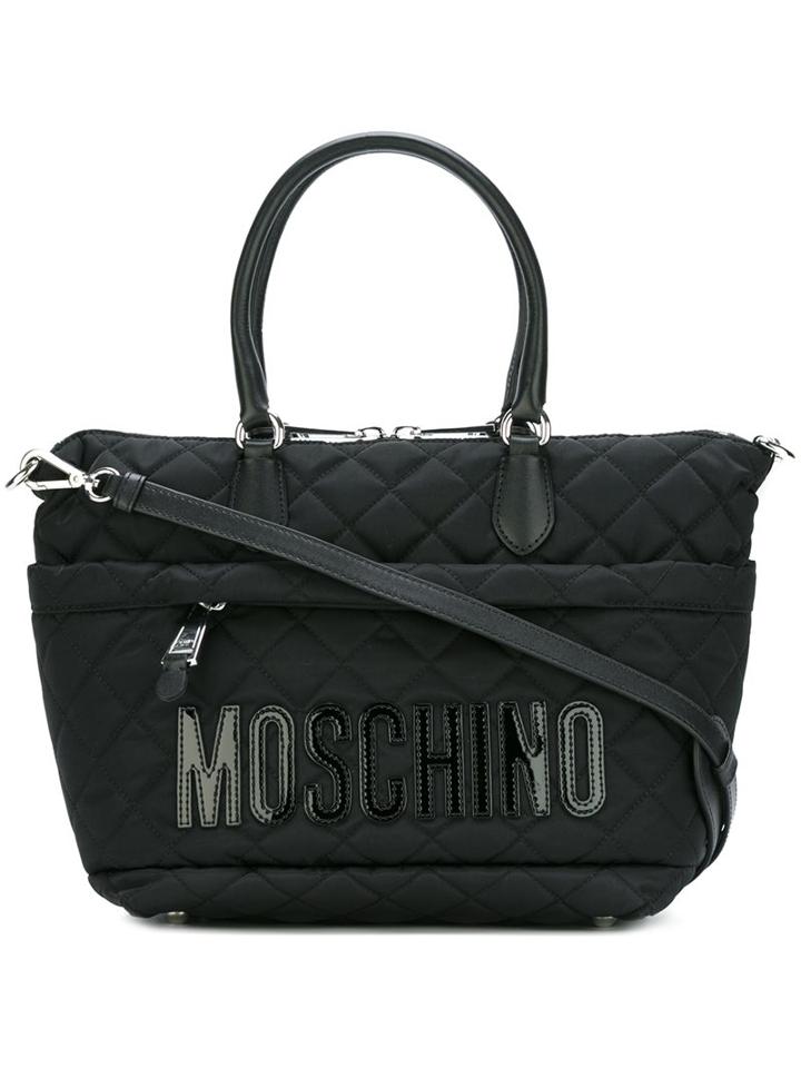 Moschino Quilted Logo Tote Bag