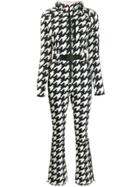 Perfect Moment Houndstooth Hooded Jumpsuit - Black