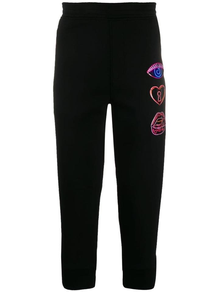 Neil Barrett Neon Detail Cropped Trousers - Black
