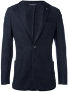 Michael Kors Button Front Blazer, Men's, Size: 40, Blue, Cotton/polyester/viscose/polyimide