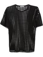 T By Alexander Wang Perforated T-shirt, Women's, Size: Xs, Black, Polyester/spandex/elastane/rayon