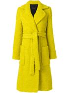 Odeeh Textured Belt Coat - Yellow & Orange