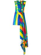 Halpern Asymmetric Sleeveless Dress - Multicolour