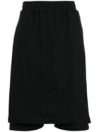 Ktz Elasticated Waistband Apron Shorts, Men's, Size: Large, Black, Cotton