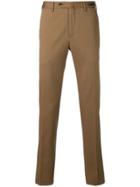 Pt01 Creased Slim Fit Trousers - Brown