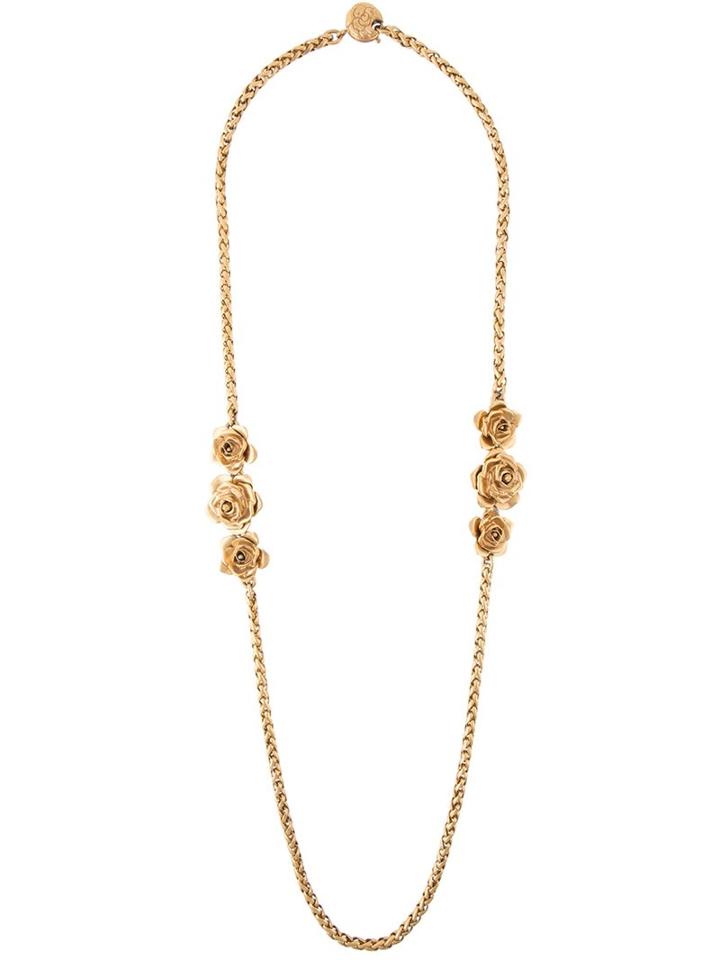 Yves Saint Laurent Vintage Flower Row Necklace