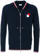 Moncler Striped Trim Knitted Hoodie - Blue