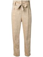Peserico High-waisted Tapered Trousers - Brown