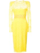Alex Perry Embroidered Tulle Dress - Yellow & Orange