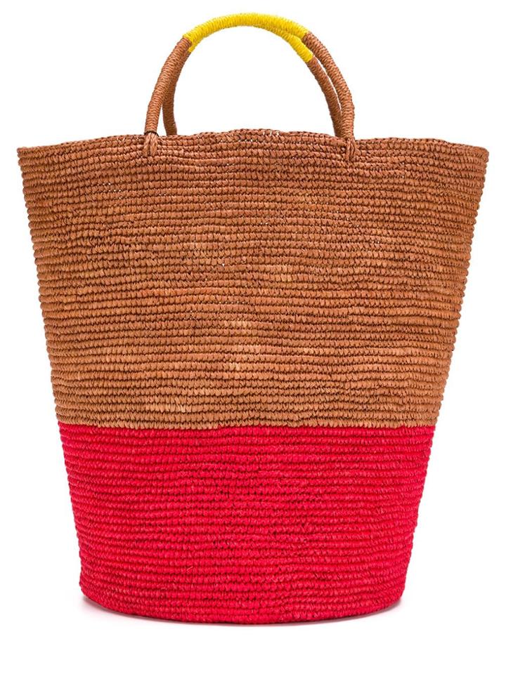 Sensi Studio Contrast Top-handle Tote - Brown