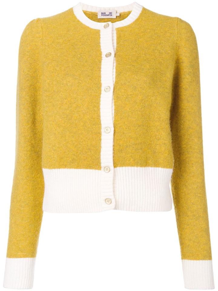 Baum Und Pferdgarten Contrast Trim Knitted Cardigan - Yellow & Orange