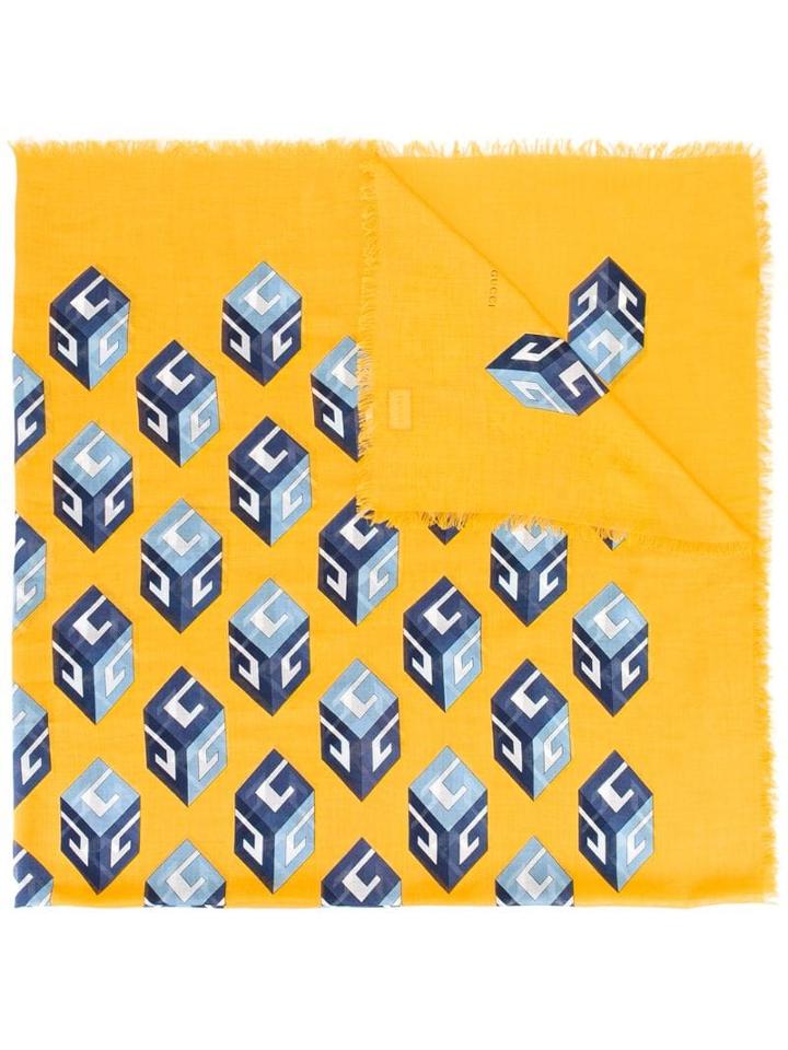 Gucci Wallpaper Print Shawl - Yellow