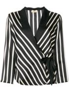 Liu Jo Striped Print Fitted Jacket - Black