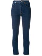 Forte Dei Marmi Couture Zip Detail Cropped Jeans - Blue