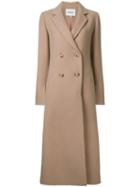 Goen.j Double Breasted Coat, Women's, Size: Medium, Brown, Bemberg/wool