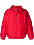 Supreme Embossed Logo Puffer Jacket - Red