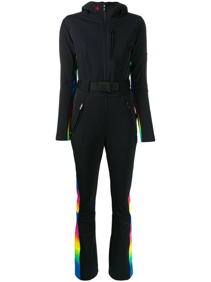 Perfect Moment Rainbow Trim Jumpsuit - Black